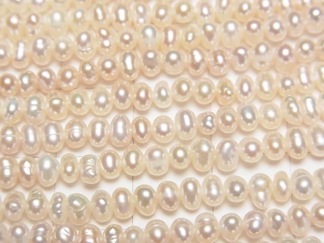 【動画】淡水真珠AA++ 天然ライトピンクオレンジ ポテト~ロンデル4mm 1連(約34cm) サムネイル2