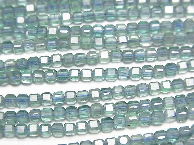 【動画】【素晴らしい輝き】ブルーグリーンアパタイトAA+ キューブカット2×2×2mm 1連(約37cm) サムネイル2