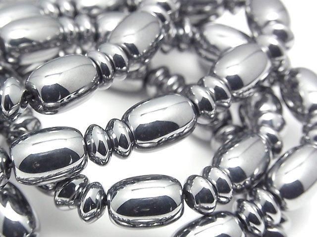 【動画】高純度テラヘルツ鉱石 ライス14×10×10mm&ボタン(ソロバン)8×8×4mm 1連(ブレス)の画像