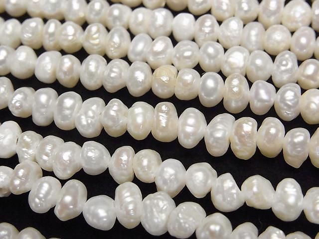 【動画】淡水真珠AA ホワイト ロンデル5~6mm 1連(約34cm)の画像