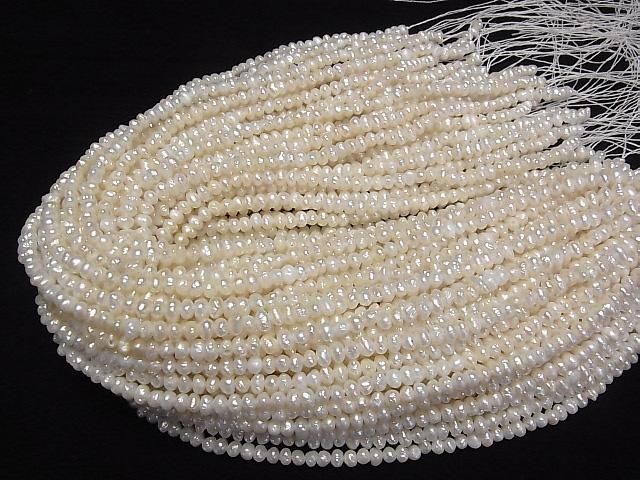 【動画】淡水真珠AA ホワイト ロンデル5~6mm 1連(約34cm) サムネイル4