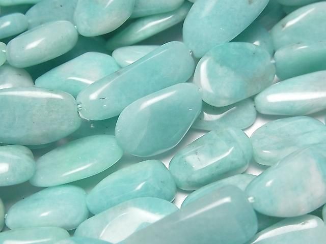 【動画】ペルー産アマゾナイトAA タンブル 半連/1連(約36cm)の画像