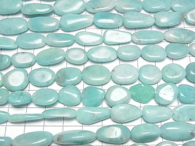 【動画】ペルー産アマゾナイトAA タンブル 半連/1連(約36cm) サムネイル3