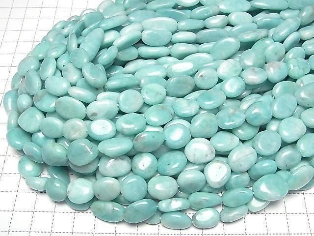 【動画】ペルー産アマゾナイトAA タンブル 半連/1連(約36cm) サムネイル4