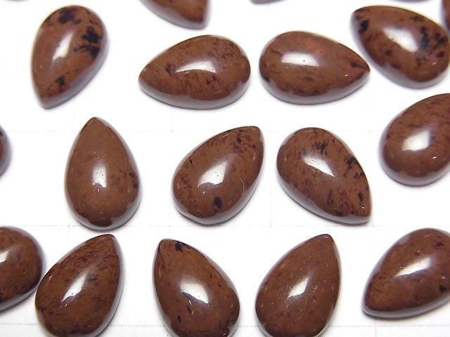 【動画】マホガニーオブシディアン ペアシェイプ カボション12×8mm 3個 サムネイル2