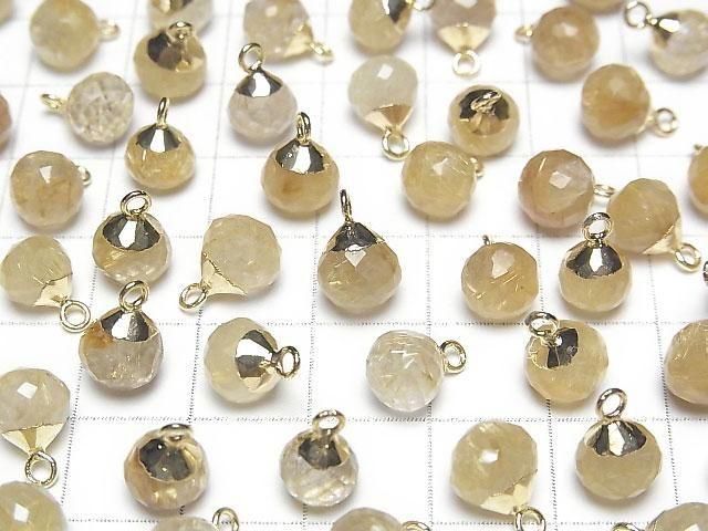 【動画】ルチルクォーツ オニオン ブリオレットカット チャーム ゴールドカラー 2個 サムネイル3