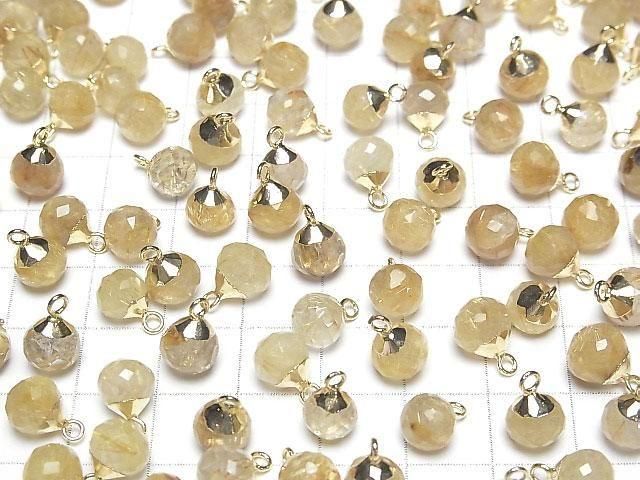 【動画】ルチルクォーツ オニオン ブリオレットカット チャーム ゴールドカラー 2個 サムネイル4