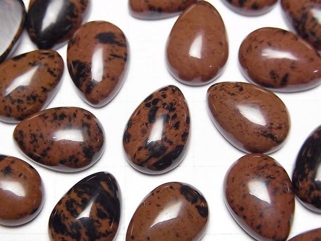 【動画】マホガニーオブシディアン ペアシェイプ カボション14×10mm 3個 サムネイル2