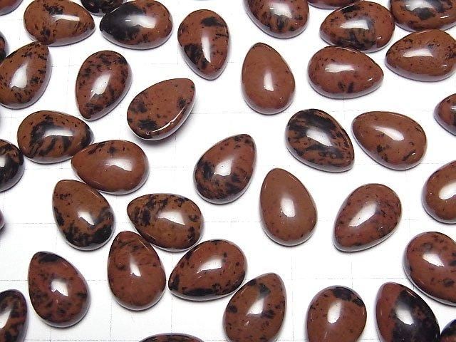 【動画】マホガニーオブシディアン ペアシェイプ カボション14×10mm 3個 サムネイル3