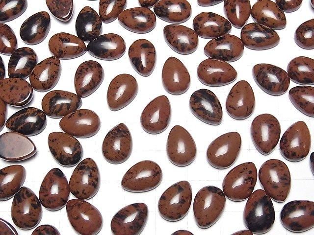 【動画】マホガニーオブシディアン ペアシェイプ カボション14×10mm 3個 サムネイル4