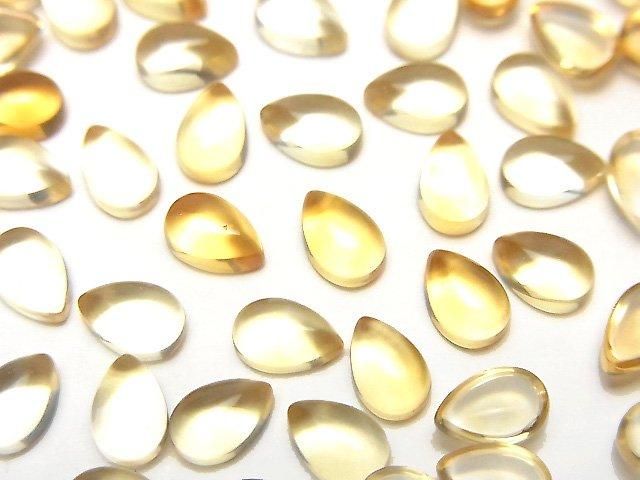 【動画】宝石質シトリンAAA ペアシェイプ カボション6×4mm 5個の画像