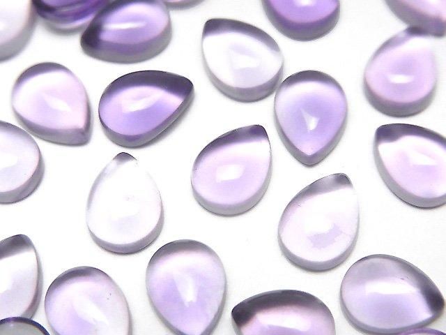 【動画】宝石質アメジストAAA ペアシェイプ カボション8×6mm 5個の画像