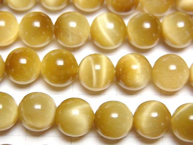 【動画】ゴールデンタイガーアイAAA- ラウンド8.5mm 半連/1連(約36cm) サムネイル2