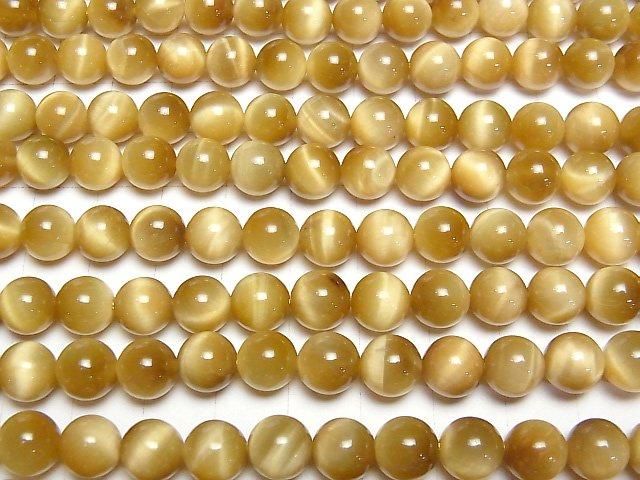 【動画】ゴールデンタイガーアイAAA- ラウンド8.5mm 半連/1連(約36cm) サムネイル3