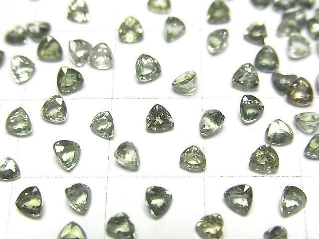 【動画】宝石質グリーンサファイアAAA ルース トライアングルファセットカット3×3mm 5粒 サムネイル2