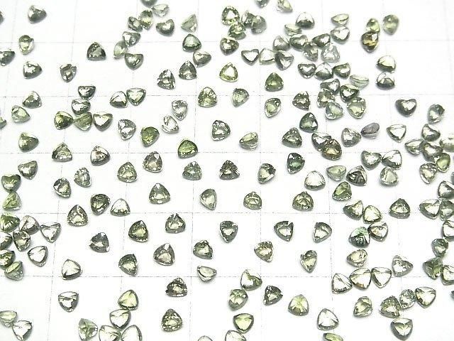 【動画】宝石質グリーンサファイアAAA ルース トライアングルファセットカット3×3mm 5粒 サムネイル4
