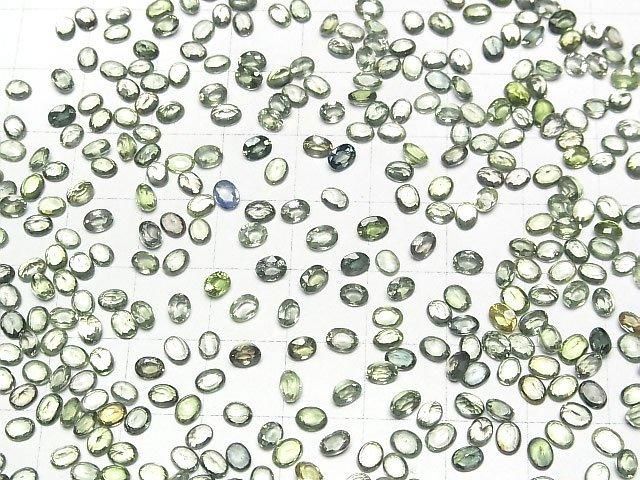 【動画】宝石質グリーンサファイアAAA ルース オーバルファセットカット4×3mm 3粒 サムネイル4
