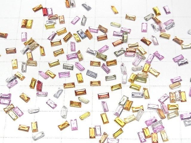 【動画】宝石質マルチカラーサファイアAAA ルース レクタングルファセットカット4×2mm 5粒 サムネイル4