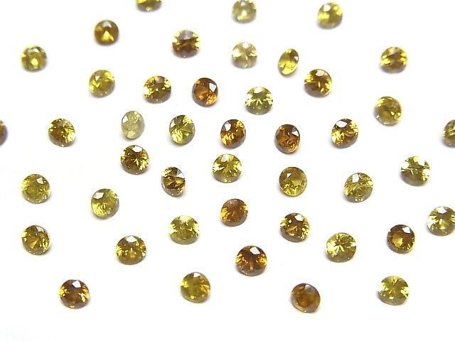 【動画】宝石質デマントイドガーネットAAA ルース ラウンドファセットカット2.5×2.5mm 【イエロー系】 2粒の画像