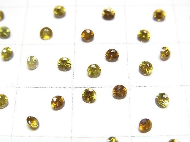【動画】宝石質デマントイドガーネットAAA ルース ラウンドファセットカット2.5×2.5mm 【イエロー系】 2粒 サムネイル2