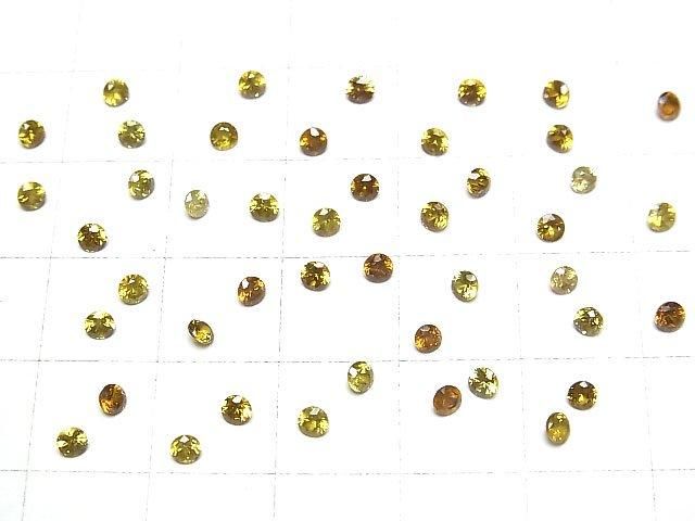【動画】宝石質デマントイドガーネットAAA ルース ラウンドファセットカット2.5×2.5mm 【イエロー系】 2粒 サムネイル4
