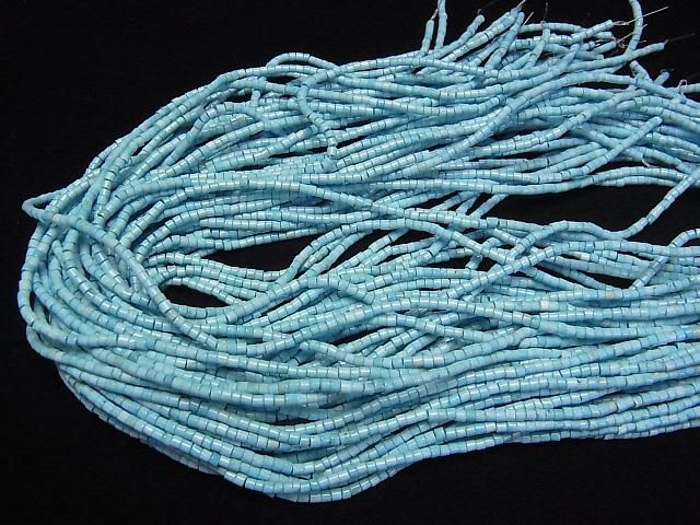 マグネサイトターコイズ ロンデル(ヘイシ)2.5×2.5×2mm 1連(約37cm) サムネイル4