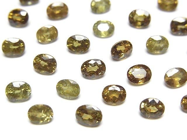 【動画】宝石質デマントイドガーネットAAA ルース オーバルファセットカット5×4mm 【イエロー系】 1粒の画像