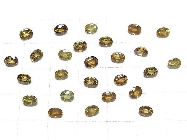 【動画】宝石質デマントイドガーネットAAA ルース オーバルファセットカット5×4mm 【イエロー系】 1粒 サムネイル4