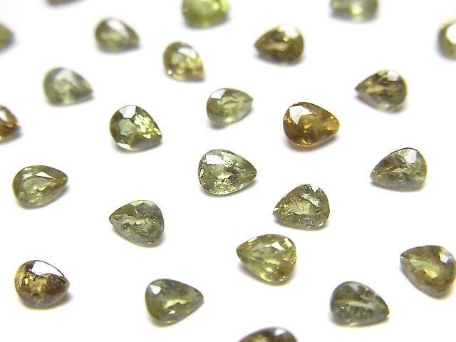 【動画】宝石質デマントイドガーネットAAA ルース ペアシェイプファセットカット4×3mm 1粒の画像