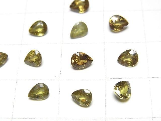 【動画】宝石質デマントイドガーネットAAA ルース ペアシェイプファセットカット5×4mm 【イエロー系】 1粒 サムネイル2