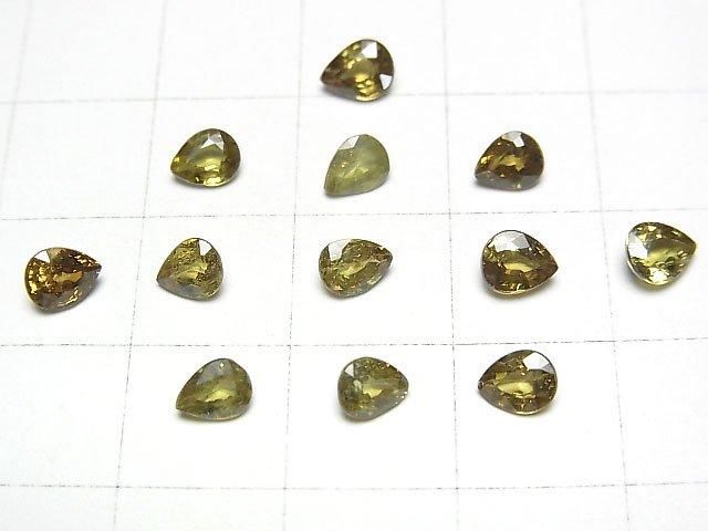 【動画】宝石質デマントイドガーネットAAA ルース ペアシェイプファセットカット5×4mm 【イエロー系】 1粒 サムネイル3