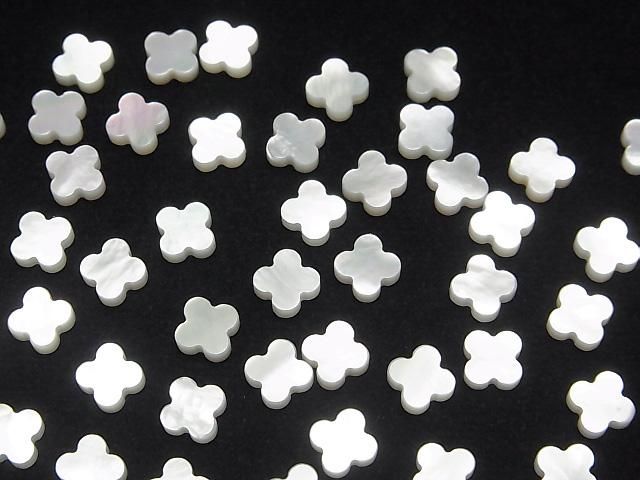 【動画】高品質ホワイトシェル(白蝶貝) フラワーモチーフ6×6×2mm 5個 サムネイル3
