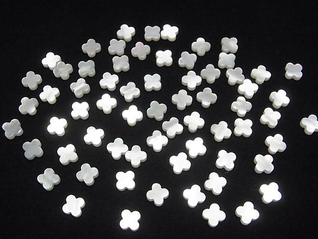 【動画】高品質ホワイトシェル(白蝶貝) フラワーモチーフ6×6×2mm 5個 サムネイル4
