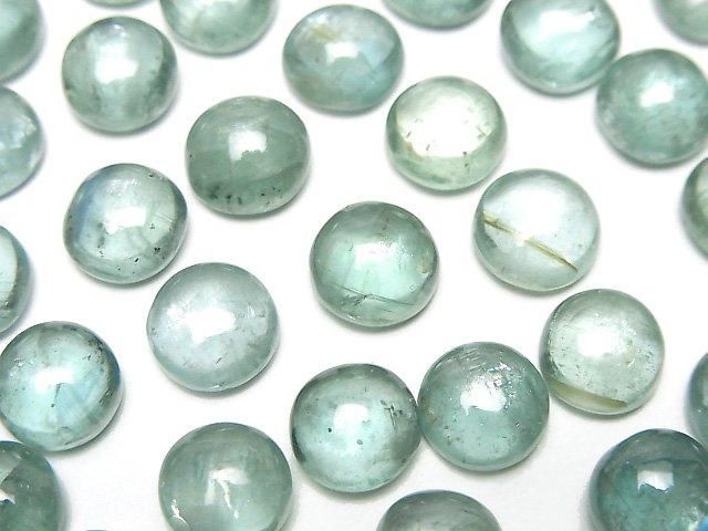 【動画】宝石質アクアカイヤナイトAAA- ラウンド カボション8×8mm 2個の画像