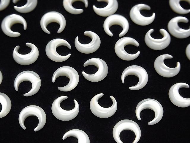 【動画】高品質ホワイトシェル(白蝶貝)AAA 月モチーフ8×8mm 4個 サムネイル3