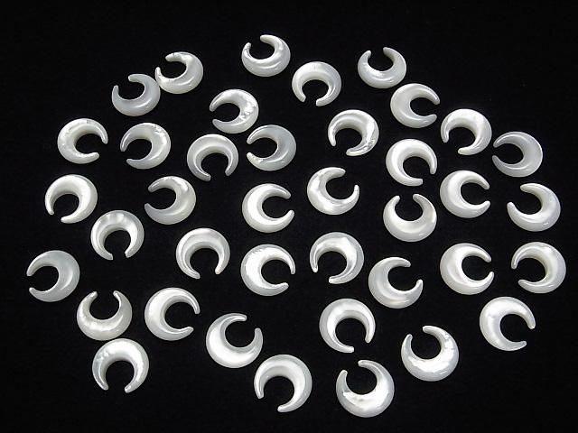 【動画】高品質ホワイトシェル(白蝶貝)AAA 月モチーフ10×10mm 4個 サムネイル4