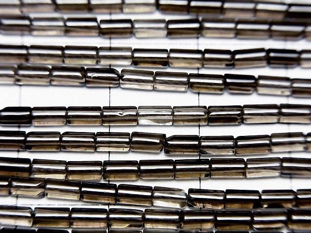 【動画】スモーキークォーツAAA チューブ4×2×2mm 1連(約36cm) サムネイル2