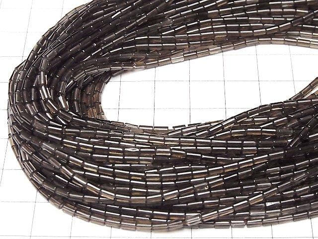 【動画】スモーキークォーツAAA チューブ4×2×2mm 1連(約36cm) サムネイル4