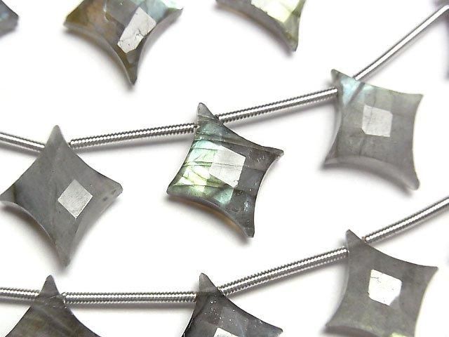 【動画】ラブラドライトAA++ ダイヤカット16×13mm 1連(6粒)の画像