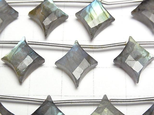 【動画】ラブラドライトAA++ ダイヤカット16×13mm 1連(6粒) サムネイル2
