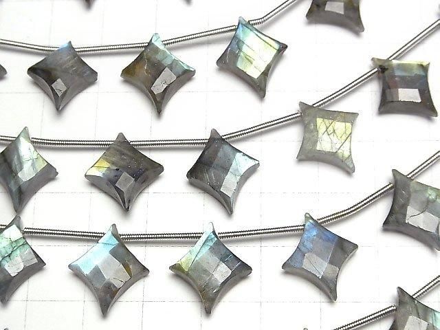 【動画】ラブラドライトAA++ ダイヤカット16×13mm 1連(6粒) サムネイル3
