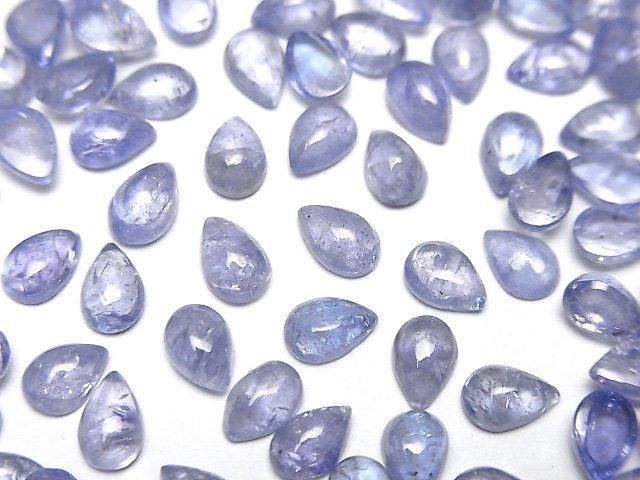 動画】宝石質タンザナイトAA++ ペアシェイプ カボション6×4mm 5