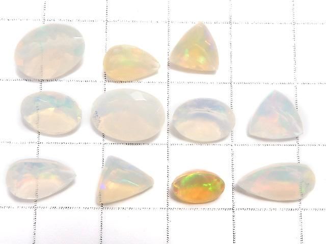 【動画】【1点もの】宝石質エチオピア産オパールAAA- ルース ファセットカット 11粒セット NO.1 サムネイル2