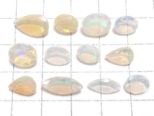 【動画】【1点もの】宝石質エチオピア産オパールAAA- ルース ファセットカット 12粒セット NO.6 サムネイル2