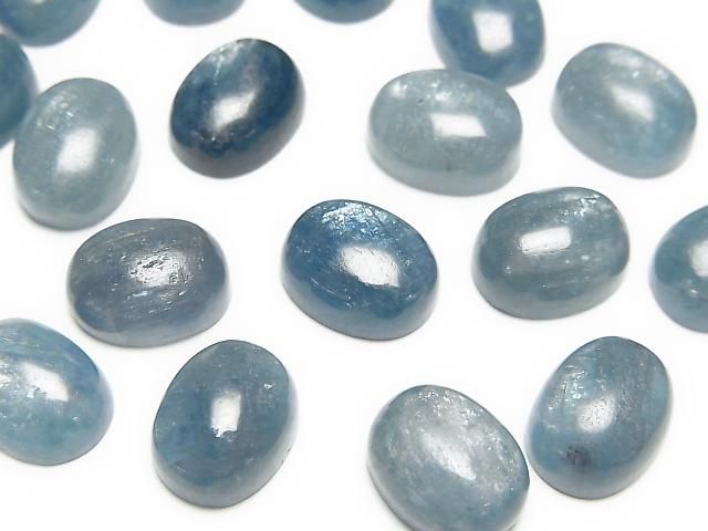 【動画】ブルーグリーンカイヤナイトAA++ オーバル カボション10×8mm 2個の画像