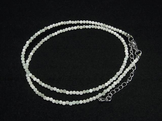 【動画】【素晴らしい輝き】ビルマ翡翠(ジェイダイト)AA ラウンドカット2mm 1連(ネックレス)の画像