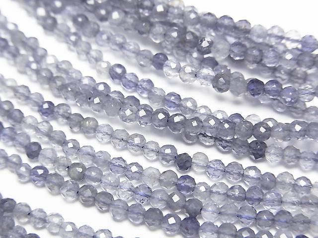 【動画】【素晴らしい輝き】アイオライトAA++ ラウンドカット2mm 1連(ネックレス) サムネイル2