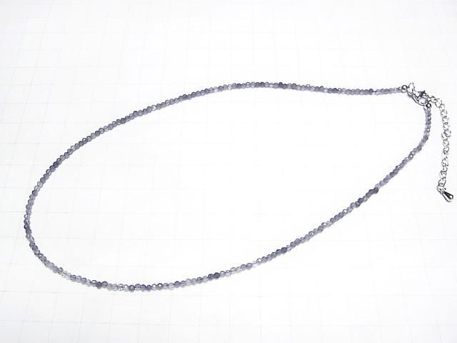 【動画】【素晴らしい輝き】アイオライトAA++ ラウンドカット2mm 1連(ネックレス) サムネイル4