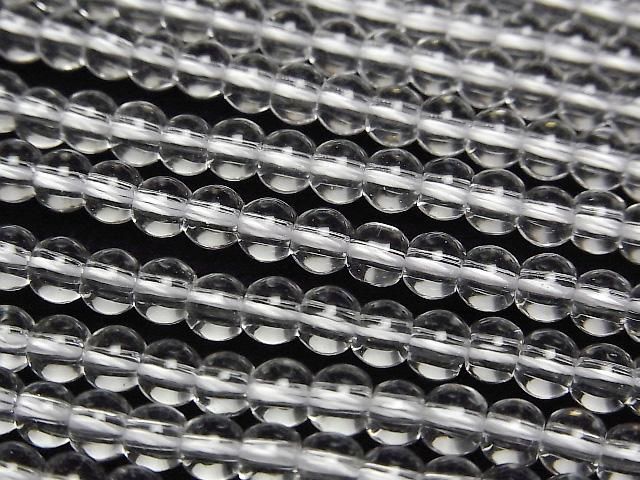 【動画】クリスタル(溶錬水晶)AAA セミラウンド4mm 1連(約36cm)の画像