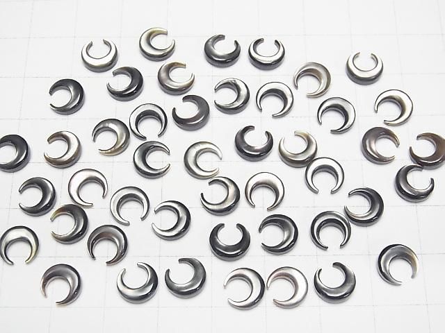 【動画】高品質ブラックシェル(黒蝶貝)AAA 月モチーフ8×8mm 4個 サムネイル4